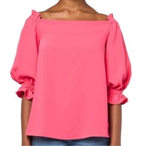 Trina Turk Beautiful Off-Shoulder Pink Top